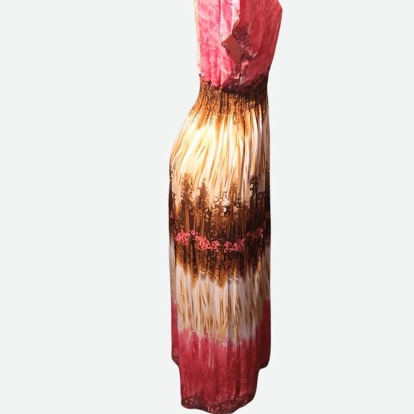 Tie Dyed Pink Maxi Dress XL - Picture 2 of 5